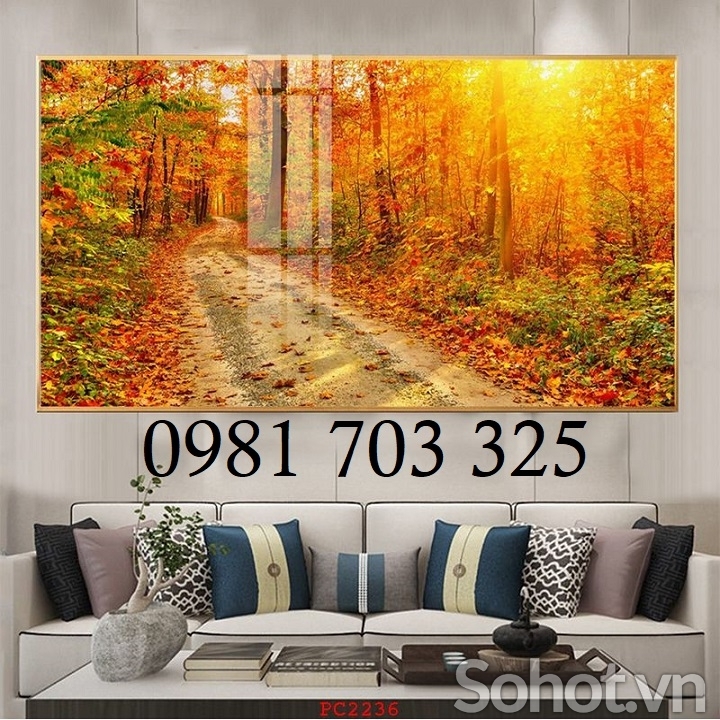 Gạch tranh 3D mùa thu trang trí
