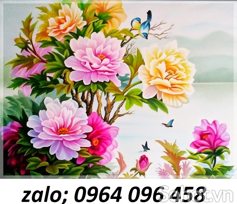 Tranh gạch hoa mẫu đơn phong thủy 3d - GSXC33