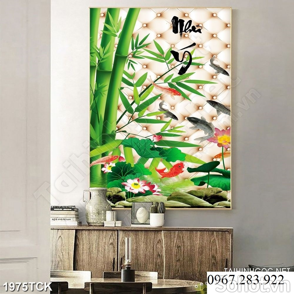 Gạch tranh- Tranh trang trí cây tre