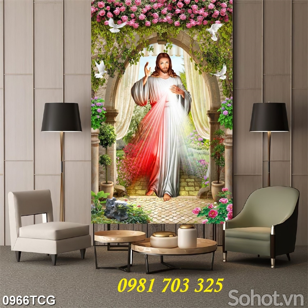 gạch 3D công giáo- tranh gạch men ốp tường