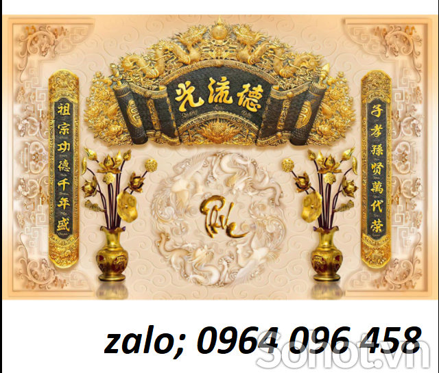 Tranh gạch 3d trang trí phòng thờ - 76HB
