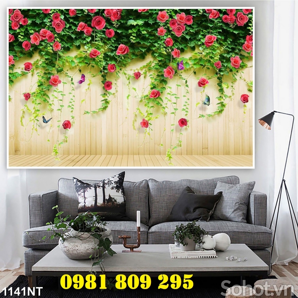 Tranh gạch hoa ốp tường 3d