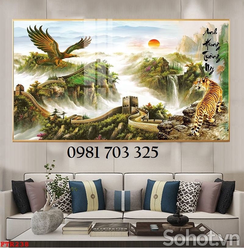 Gạch tranh hổ 3D dán tường