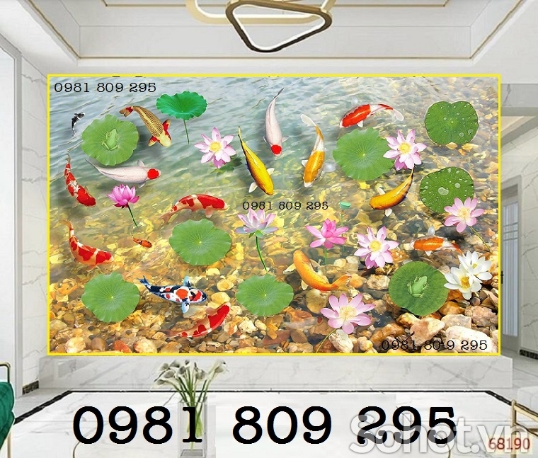 Tranh gạch - cá chép , cửu ngư