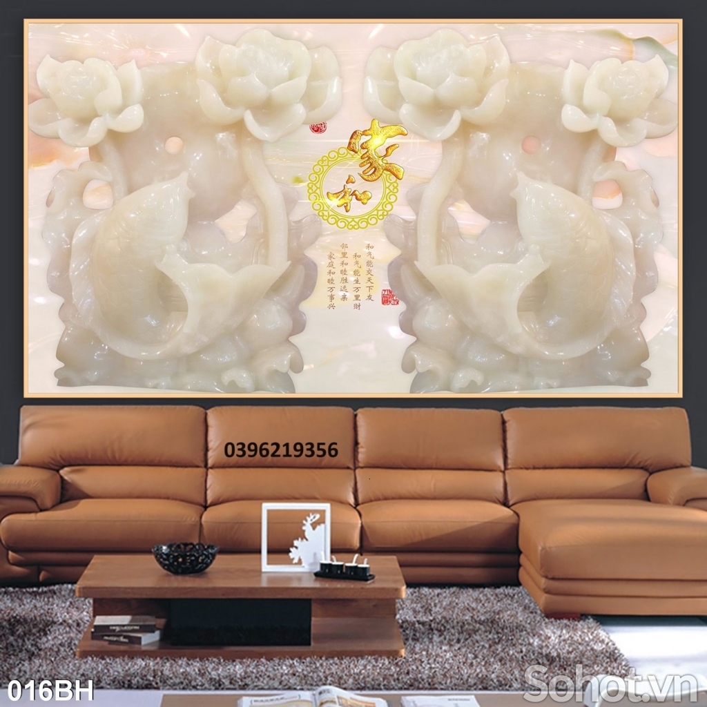 Gạch tranh 3D bình hoa 3D trang trí