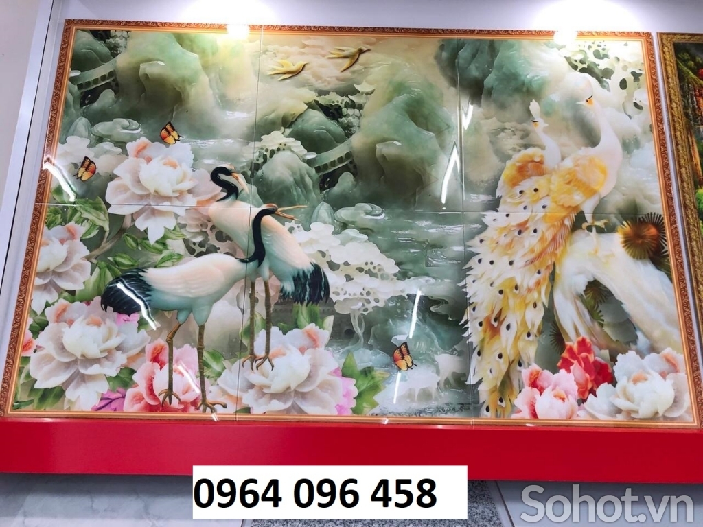Mẫu tranh gạch 3d phong thủy phòng khách - DSS4