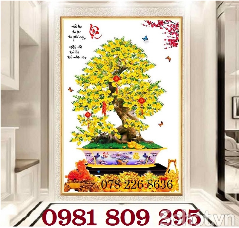 Tranh gạch , tranh gạch men hoa mai