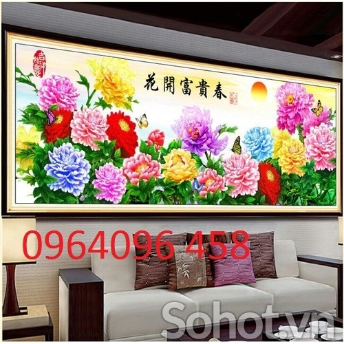 Gạch tranh phong hủy hoa mẫu đơn 3d - LCFV3