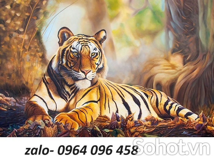 Tranh gạch 3d hổ phong thủy - VXC42
