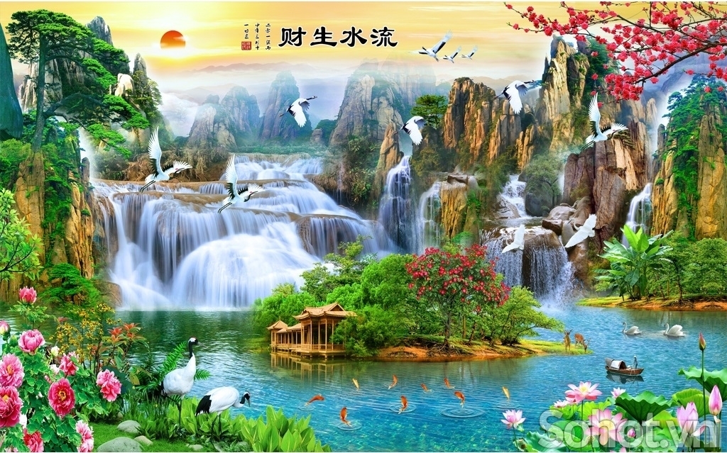 Tranh gạch 3d phong cảnh thiên nhiên - KFD32
