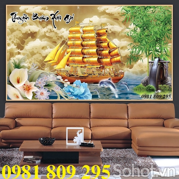 Tranh gạch men thuyền sứ ngọc