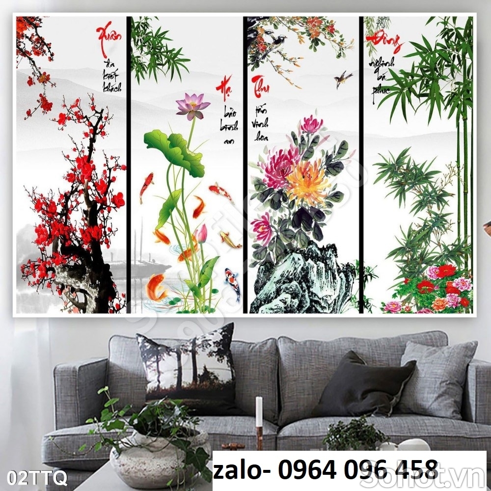 Tranh gạch 3d tranh tứ quý - XCV54