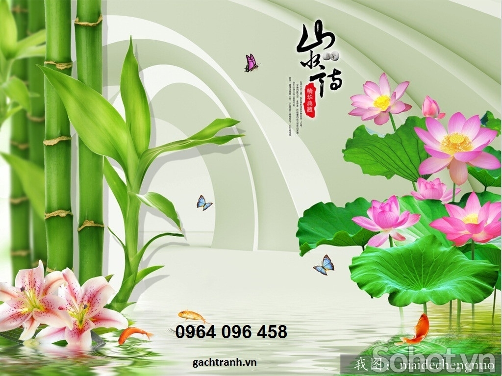 Tranh gạch 3d ốp tường phòng khách - VCB85