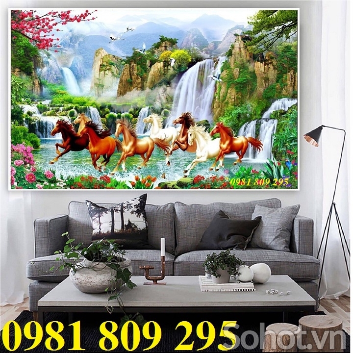 Mẫu tranh mã đáo phong thủy JP7656