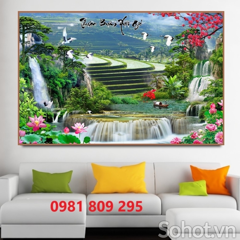 Gạch tranh làng quê 3d HN333