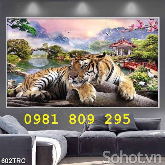 Tranh con hổ , tranh gạch phong thủy ốp tường HP456