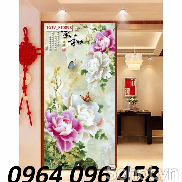 Tranh gạch ốp tường 3d hoa ngọc - 655CM