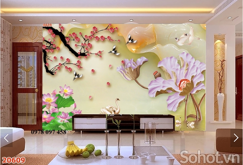 Tranh gạch men sứ ngọc trang trí phòng