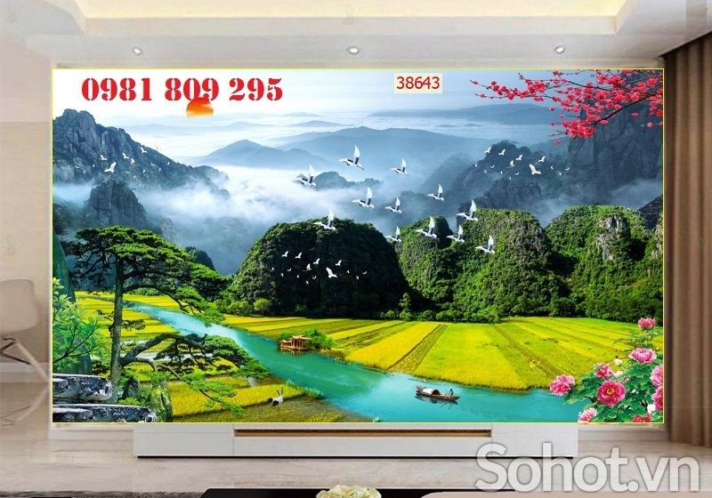 Tranh đồng quê 3d - tranh gạch 3d đồng quê