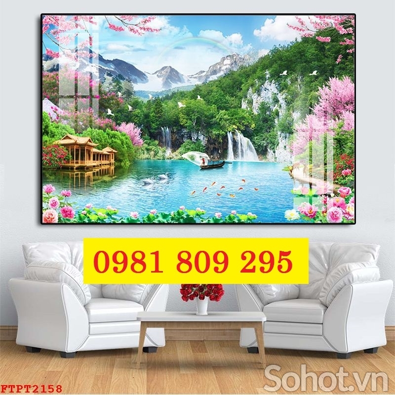 Tranh gạch trang trí phòng khách