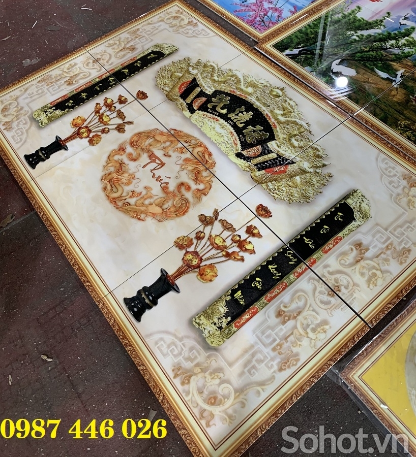 Gạch tranh phòng thờ đẹp HP723