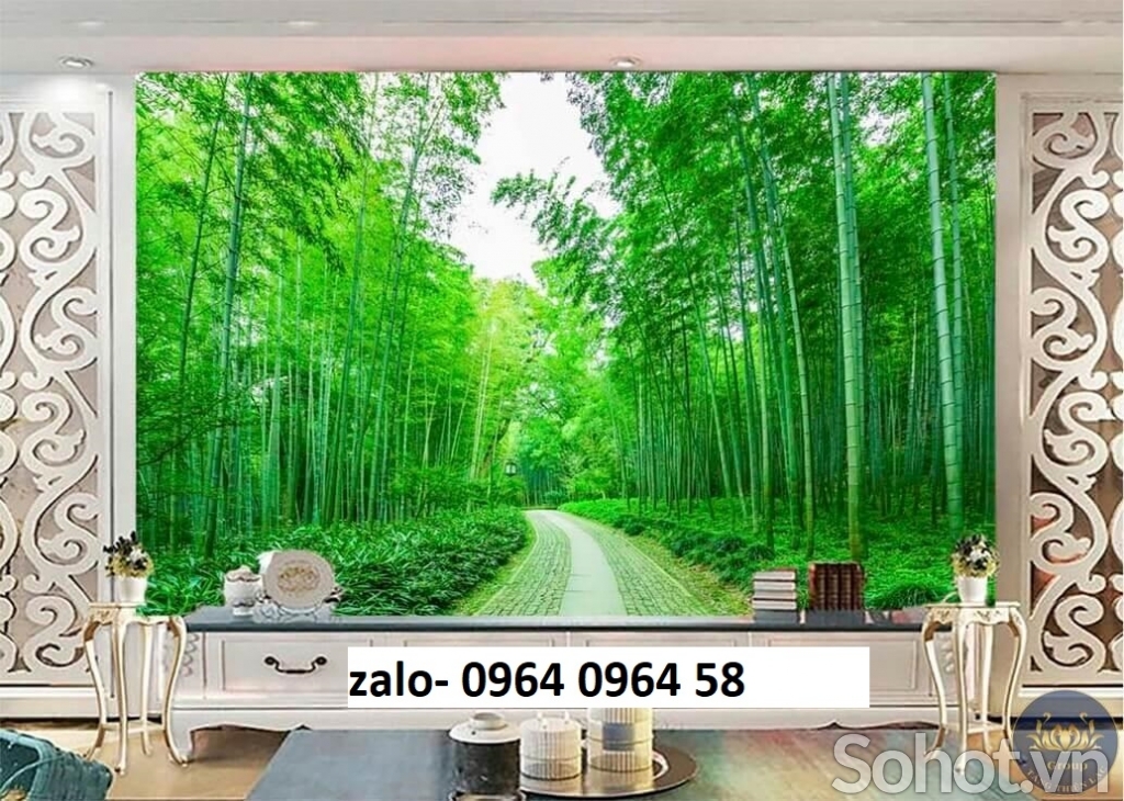 Tranh gạch 3d ốp tường phong cảnh cây tra trúc - 6999MNN