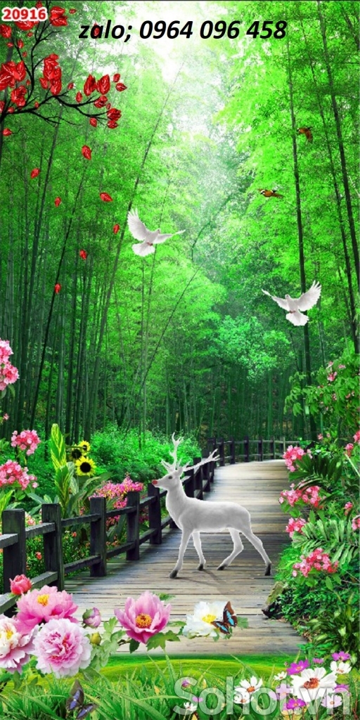 Tranh gạch 3d con đường hàng cây - SLX32