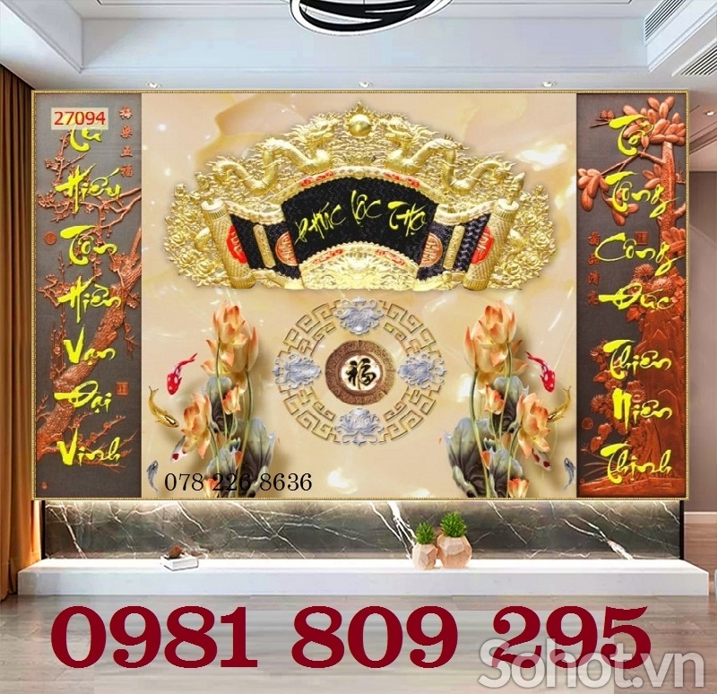 Gạch tranh trang trí ban thờ