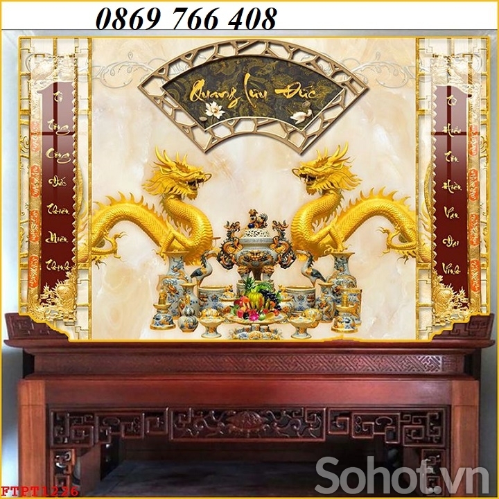 Tranh 3D bàn thờ-Gạch tranh 3D