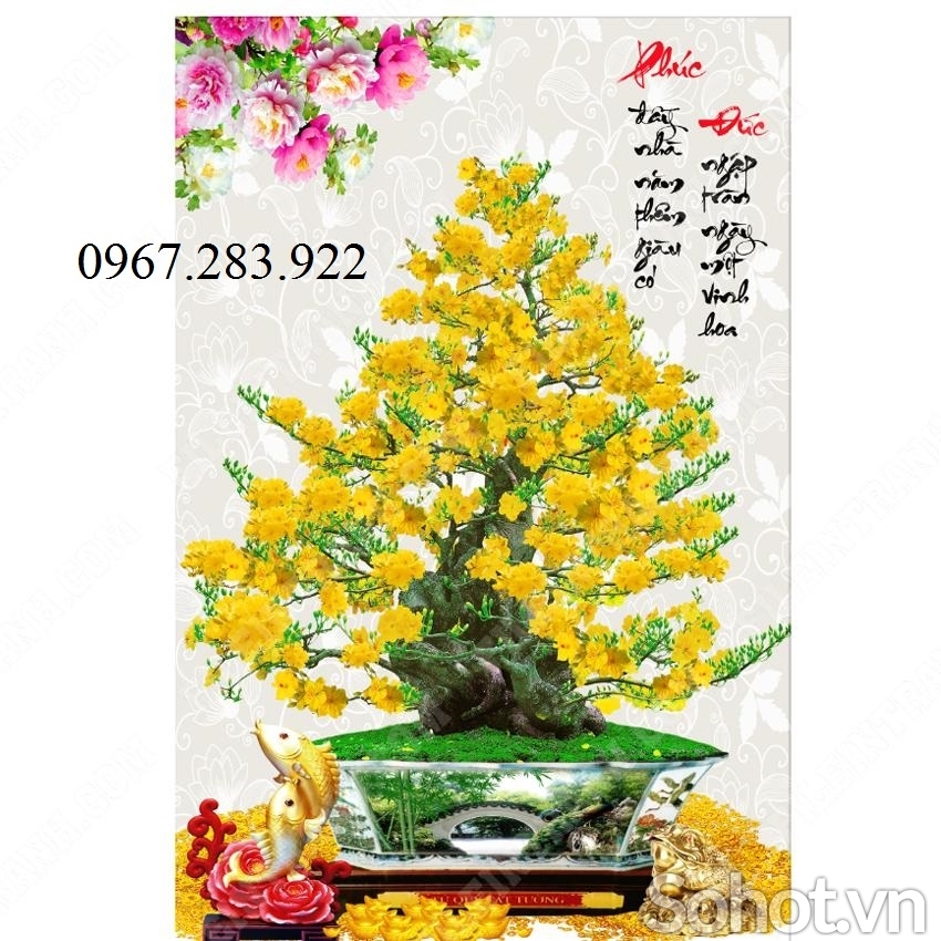 Gạch ốp tường 3D hoa mai