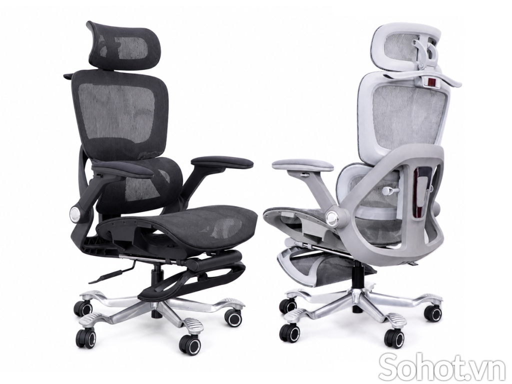 Ghế Công Thái Học 892 Lưng Lưới Cao Cấp Tay Vịn 5D Chân Nhôm 150kg