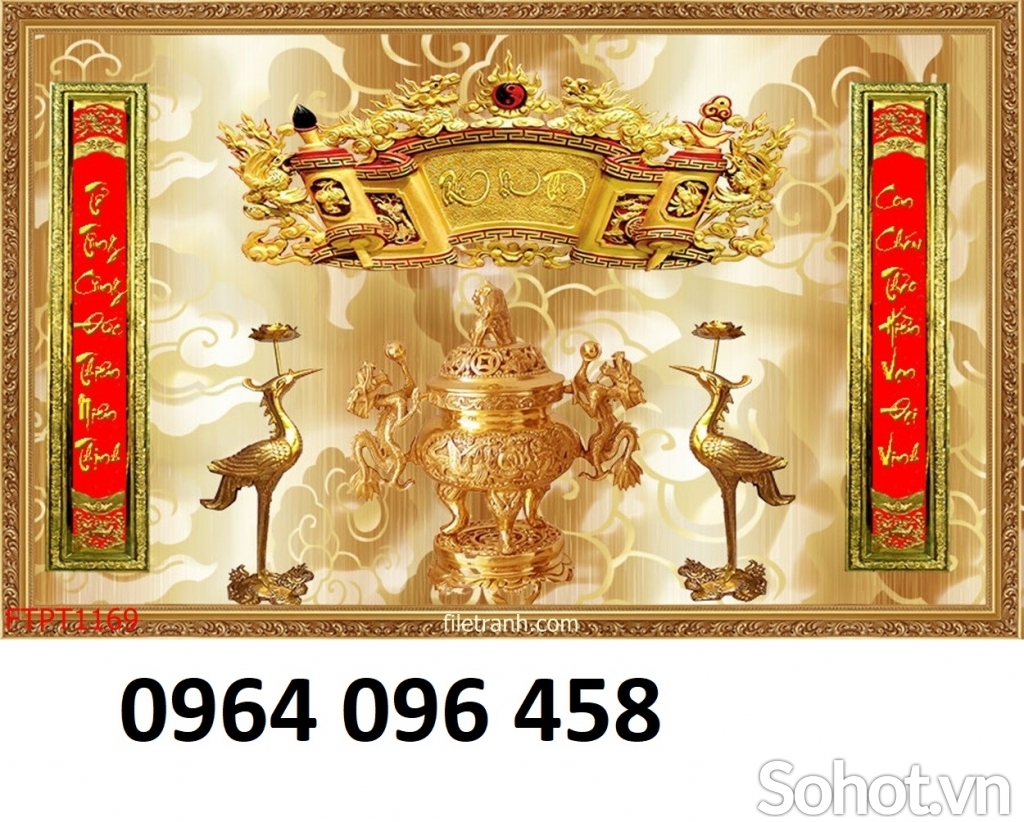 Tranh gạch 3d ốp tường phòng thờ - HNBM9