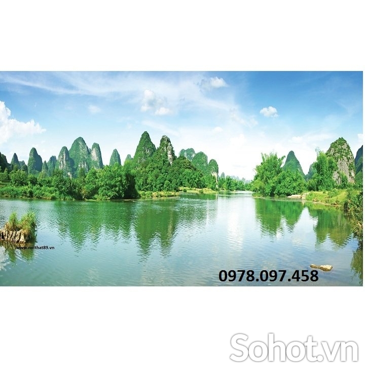 Tranh phong cảnh thiên nhiên giao hòa - gạch tranh 3D