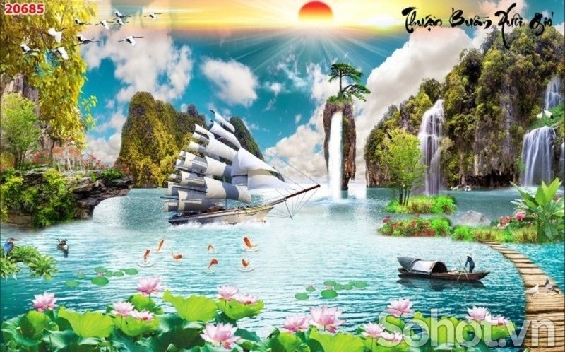 Thuyền buồm - tranh đẹp phòng khách