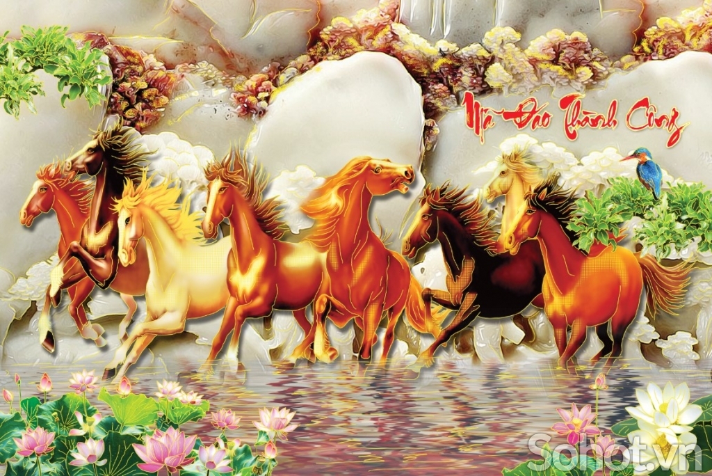 Tranh gạch men- tranh mã đáo thành công