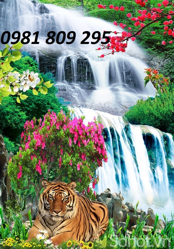 tranh hổ 3d - gạch tranh phong thủy