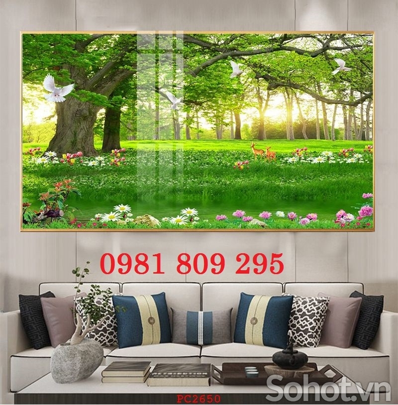 Tranh gạch ốp tường 3d phong cảnh thiên nhiên