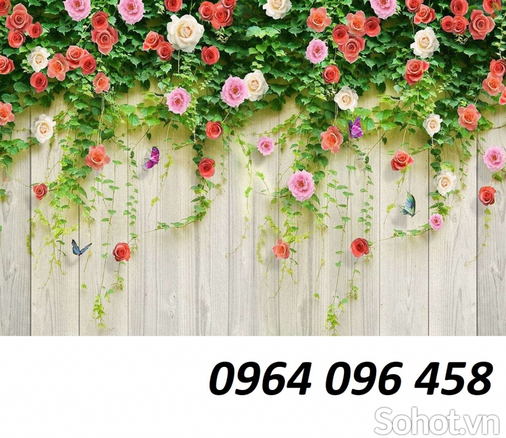 Tranh 3d hoa hồng - tranh gạch 3d hoa hồng - LFD3