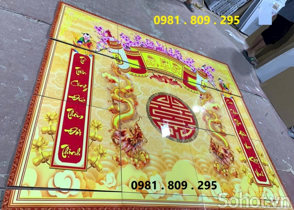 Tranh 3d chữ phúc , gạch tranh phòng thờ HN9292