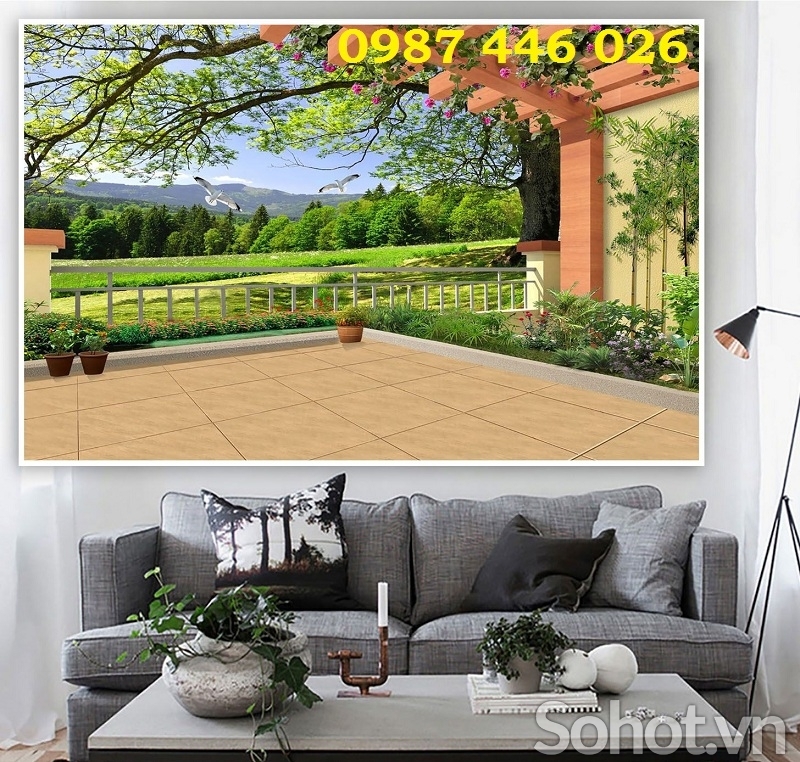 Gạch tranh phong cảnh đẹp HP87