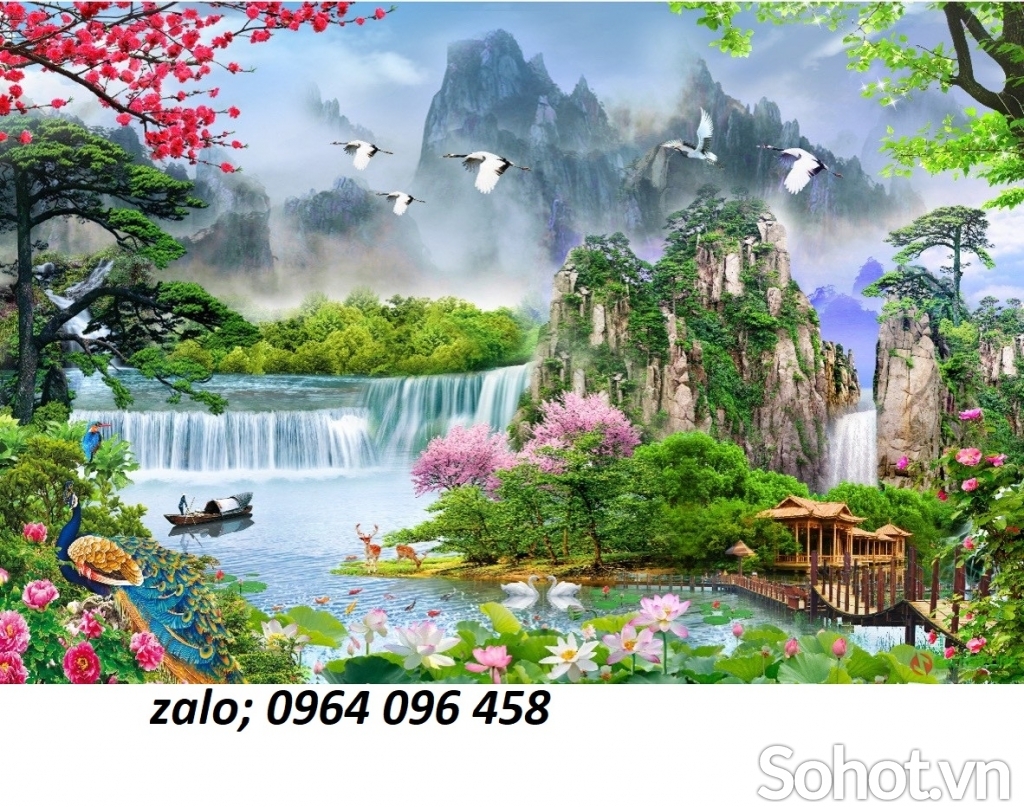 Tranh gạch ốp tường phong cảnh đẹp - KCDX3
