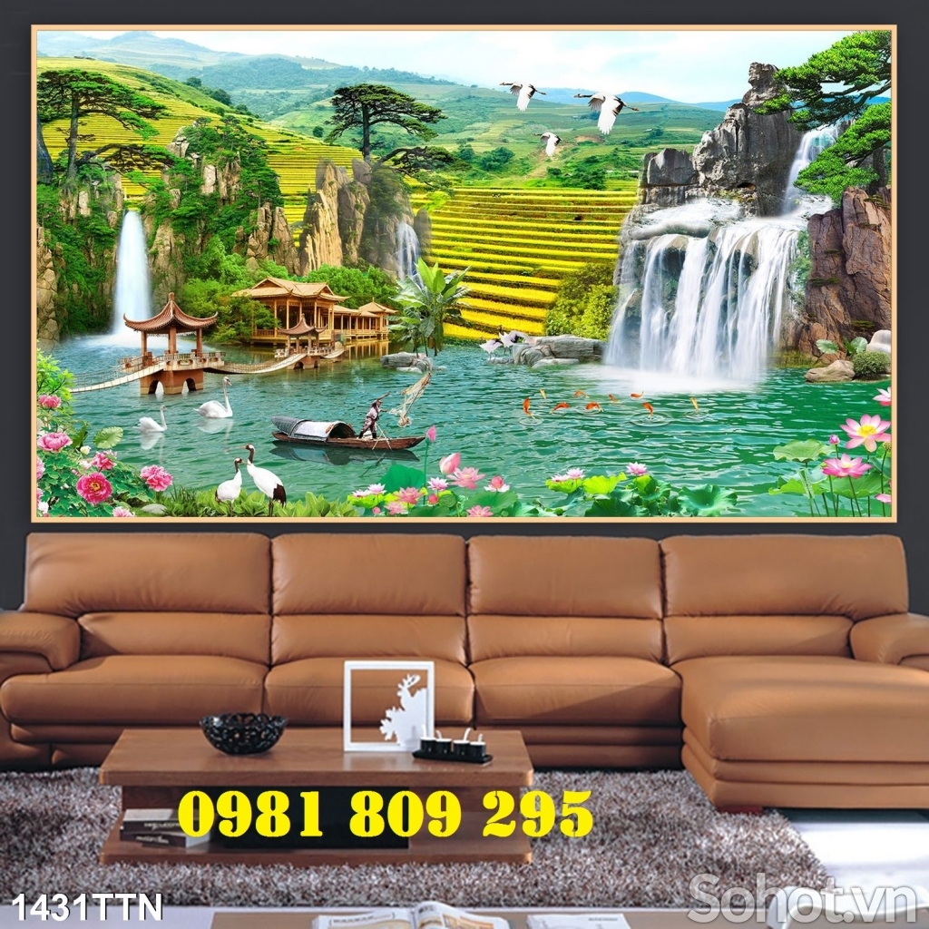 Tranh 3d phong cảnh , gạch men cao cấp