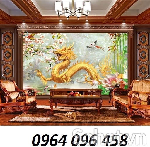 Tranh gạch 3d rồng phượng - HGFE3