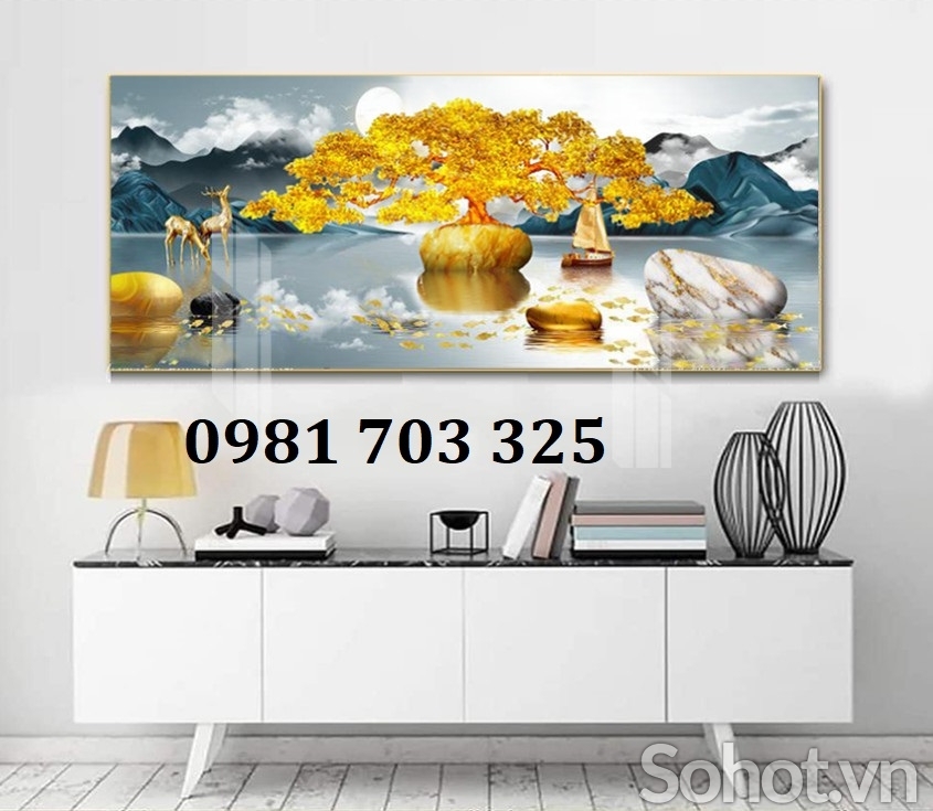 Tranh gạch men 3D ốp phòng khách