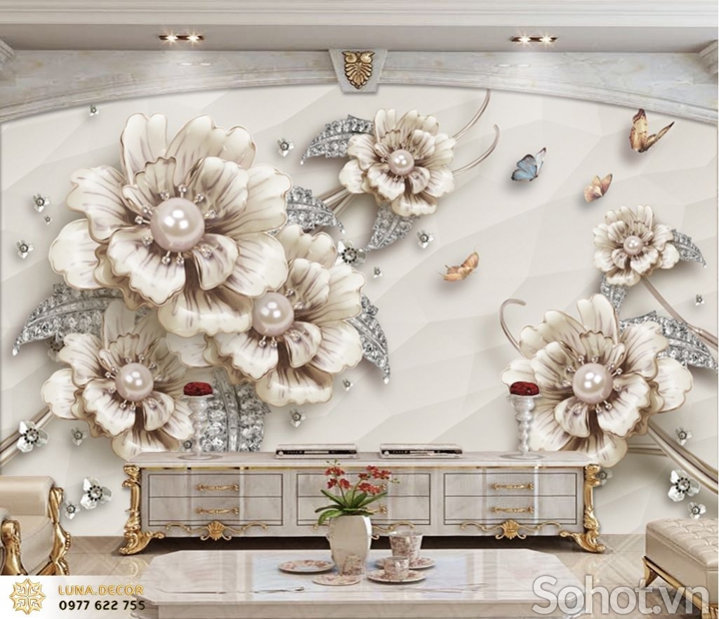 Tranh gạch 3d dán tường phòng khách - DSXC2