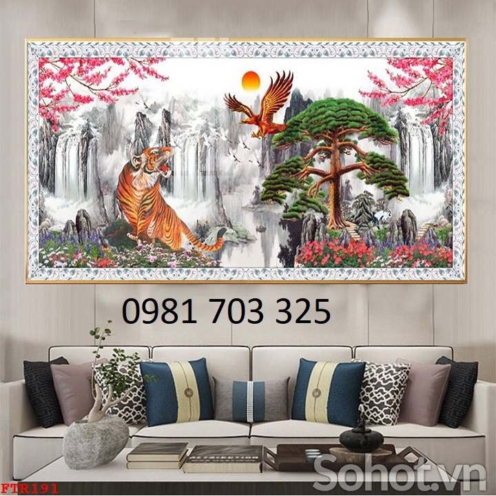 Tranh gạch hổ 3D đẹp trang trí