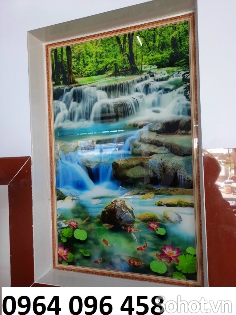 Tranh gạch 3d ốp tường phong cảnh khổ đứng - HJN9