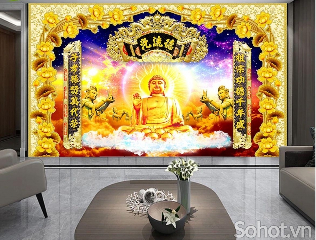 tranh phòng thờ, gạch tranh Phật giáo