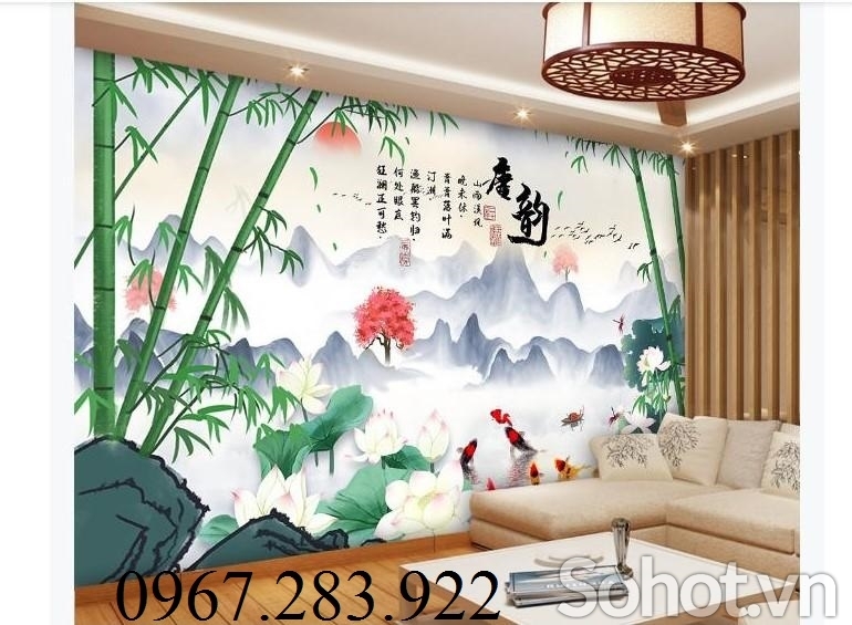 Gạch ốp tường 3D cây tre