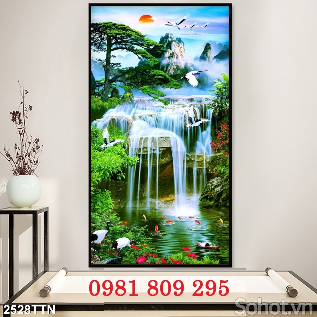 Tranh gạch phong cảnh cây tùng